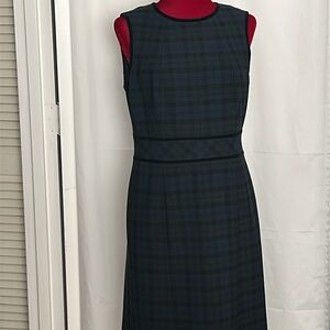 Brooks Brothers Size 10 Women’s Green Blue Black Plaid Sheath Dress
